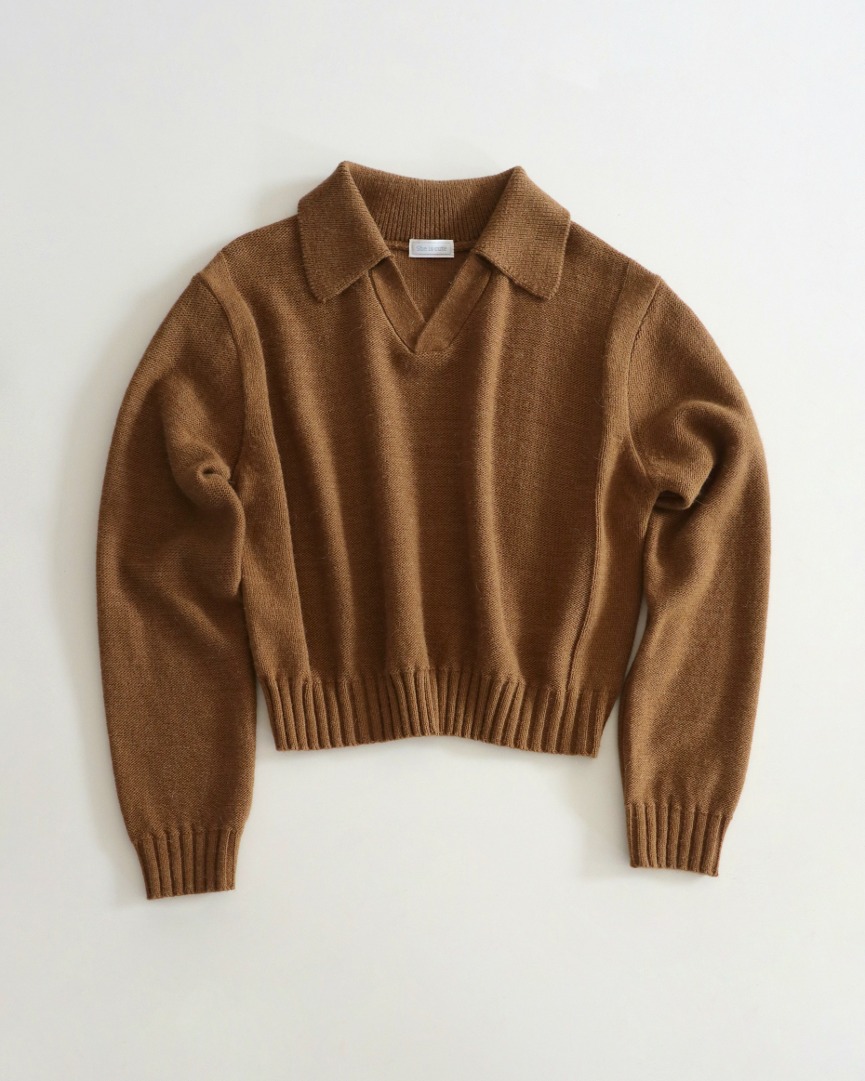 Open collar sweater Caramel